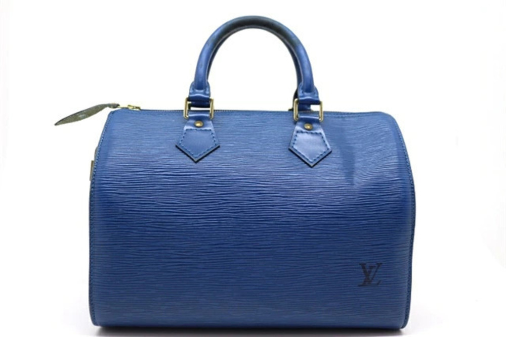 LOUIS VUITTON Speedy Handbag Epi Leather Toledo Blue
